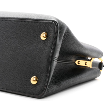 Louis Vuitton Taurillon Capucines MM Black Fuchsia 9 of 9