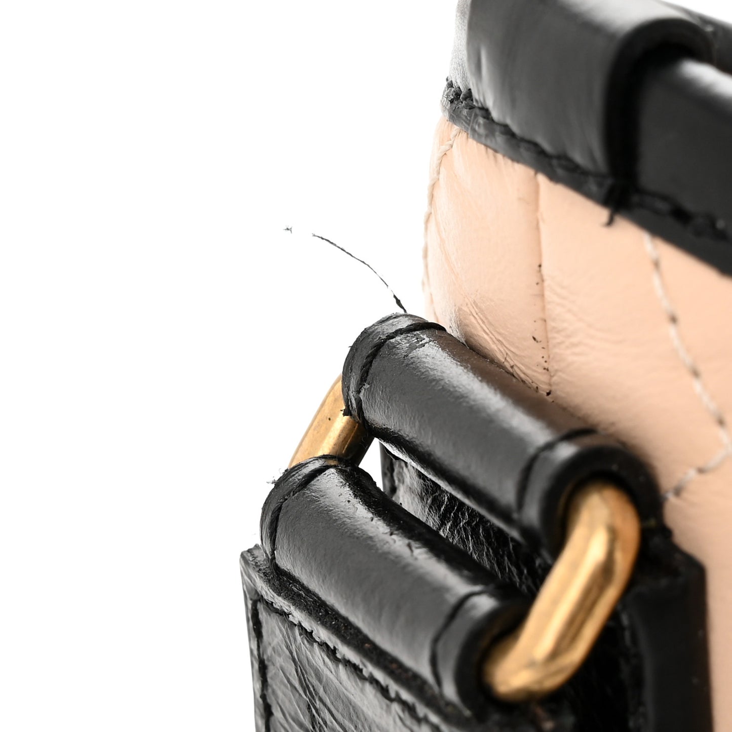 Aged Calfskin Quilted Small Gabrielle Hobo Beige Black