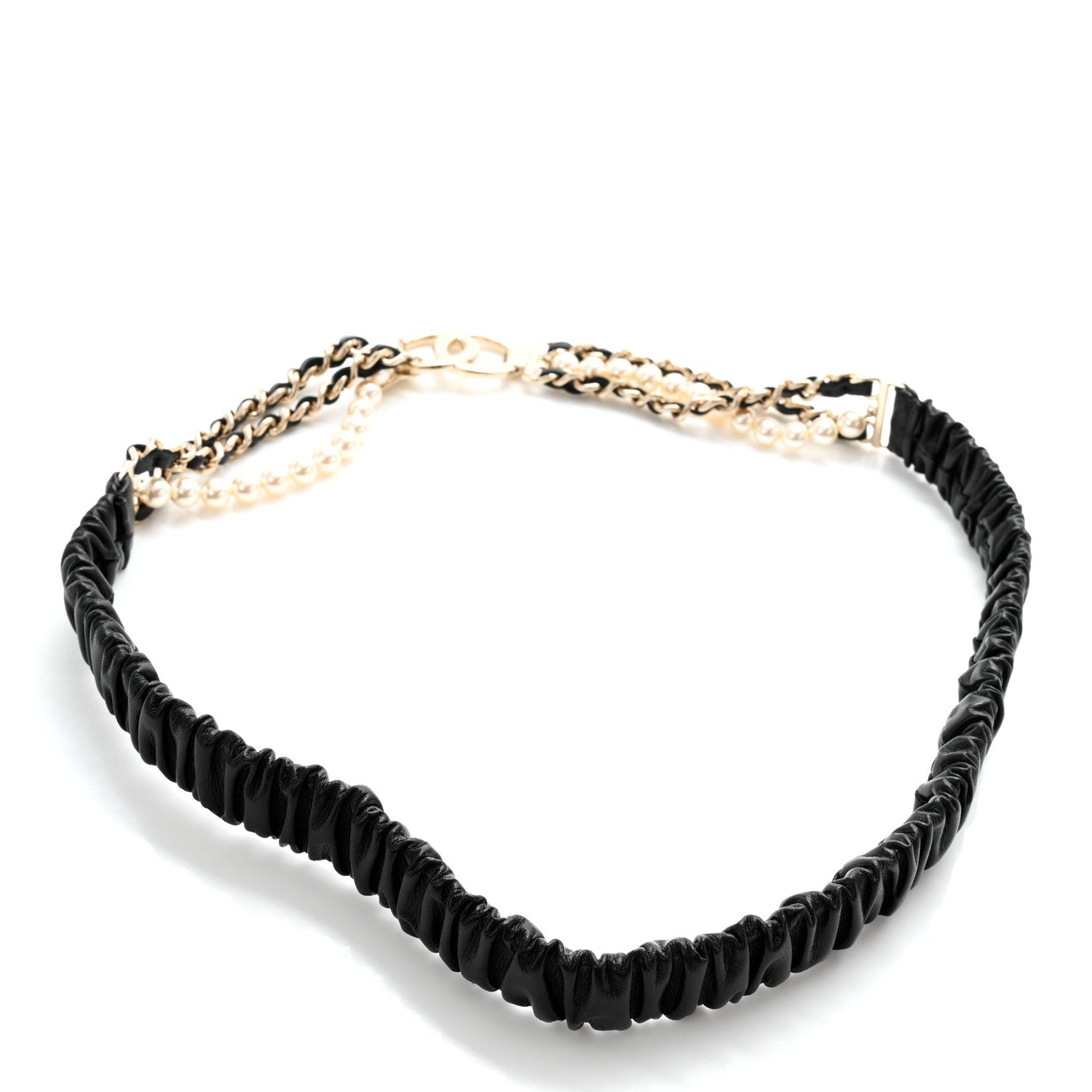 Chanel Lambskin CC Pearl Chain Belt 80 32 Black 2 of 3