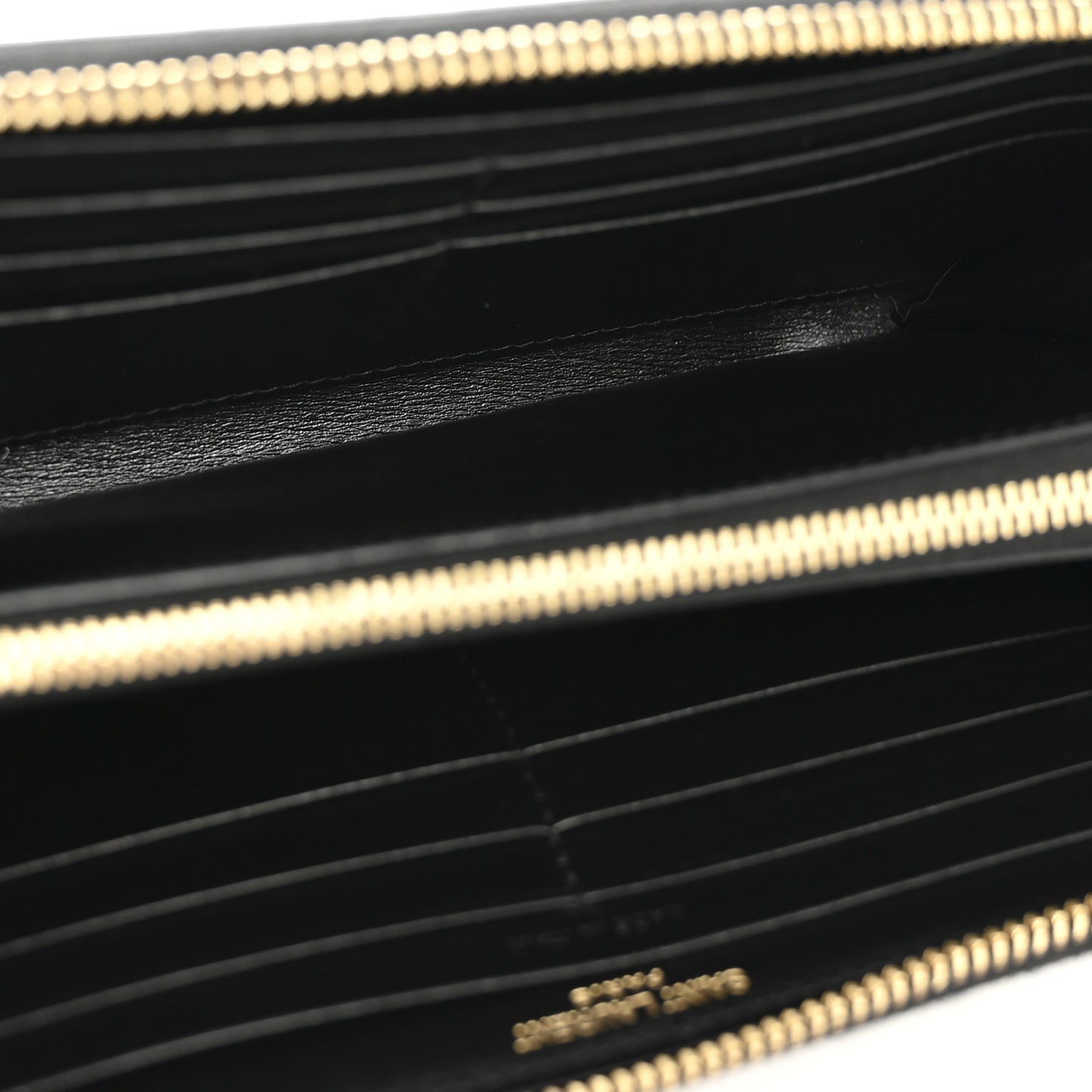 Calfskin Zip Around Wallet Black