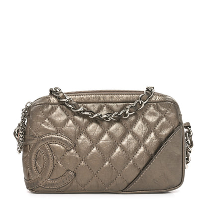 Chanel Metallic Aged Calfskin Quilted Cotton Club Pochette Bronze 1 of 10