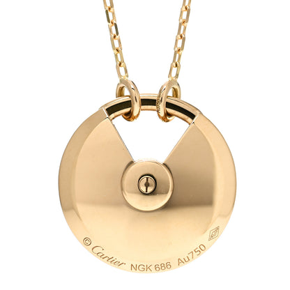 Cartier 18K Yellow Gold Diamond Mother of Pearl SM Amulette de Cartier Pendant Necklace 4 of 4