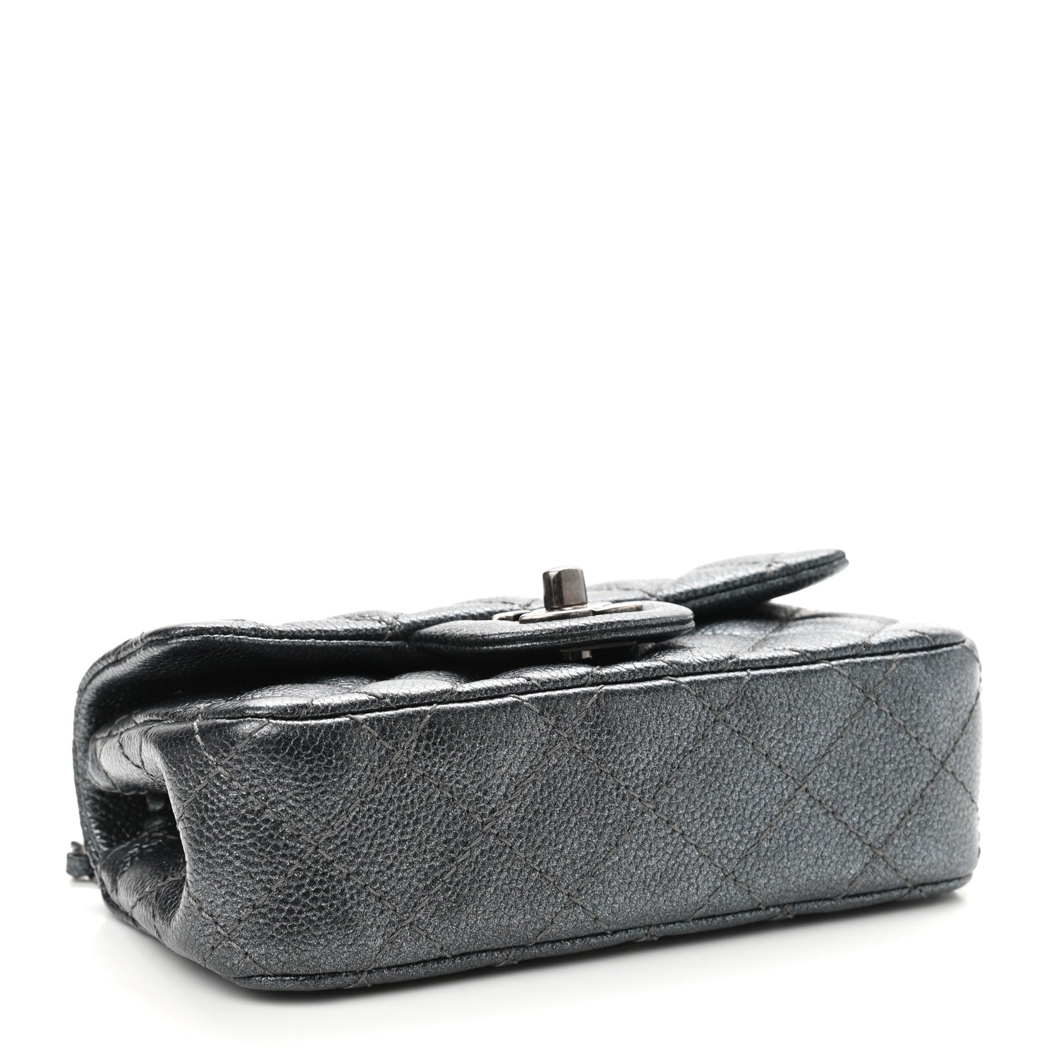 Chanel Metallic Caviar Quilted Extra Mini Flap Charcoal 4 of 11