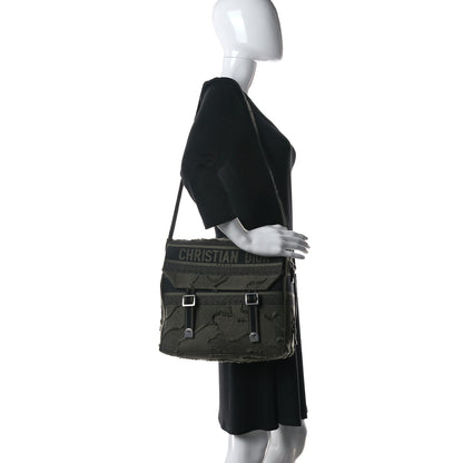 Christian Dior Canvas Embroidered Camouflage Diorcamp Messenger Green 2 of 10