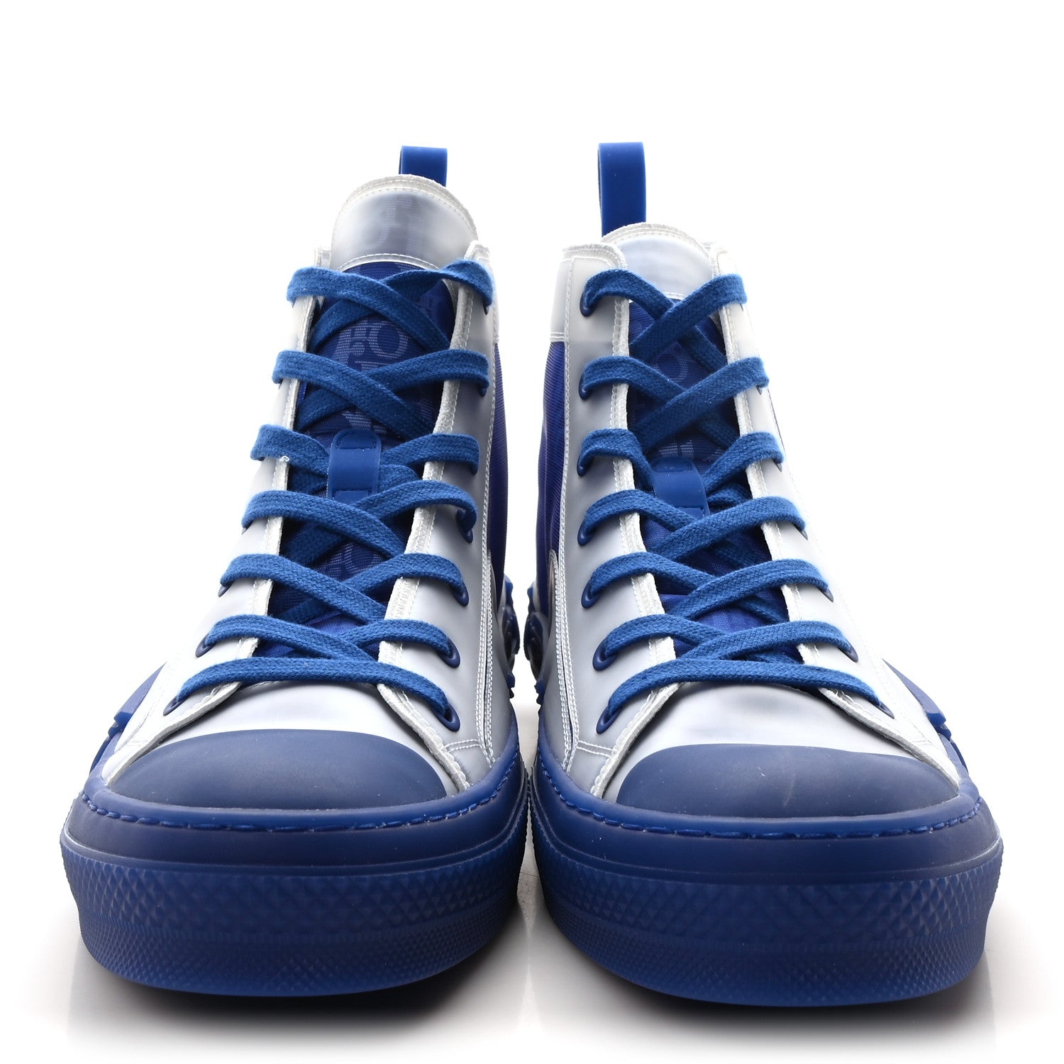 Christian Dior Technical Canvas Oblique Mens B23 High Top Sneakers 44 Blue 3 of 9