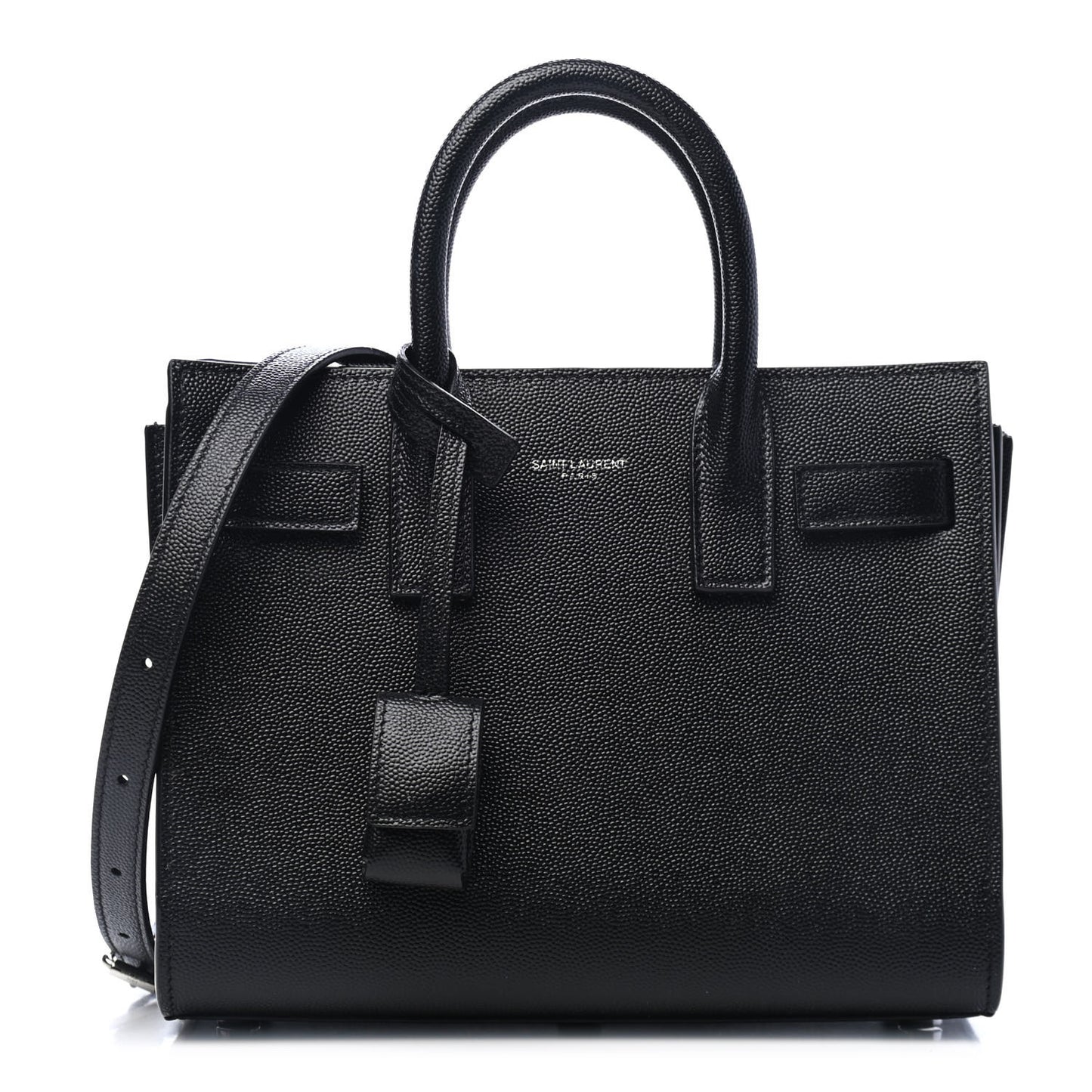 Grained Calfskin Nano Sac De Jour Black