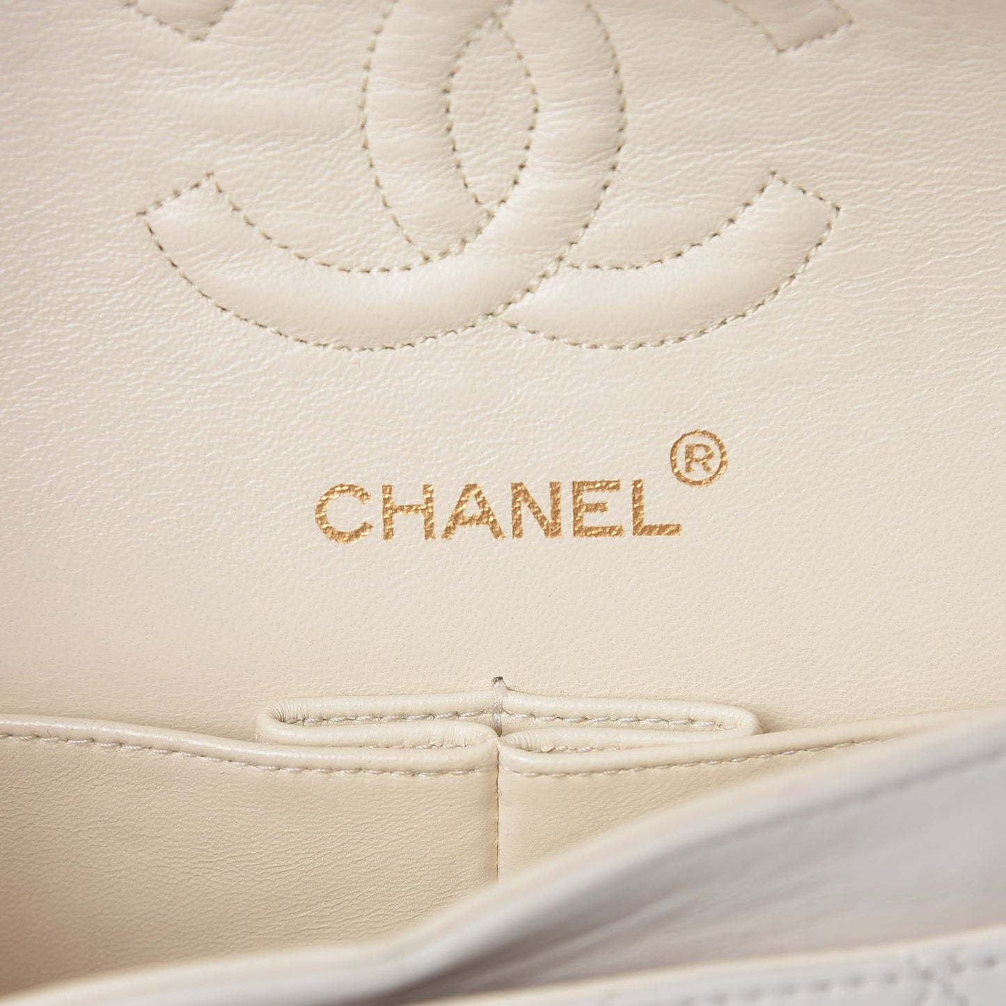 Lambskin Quilted Small Double Flap White