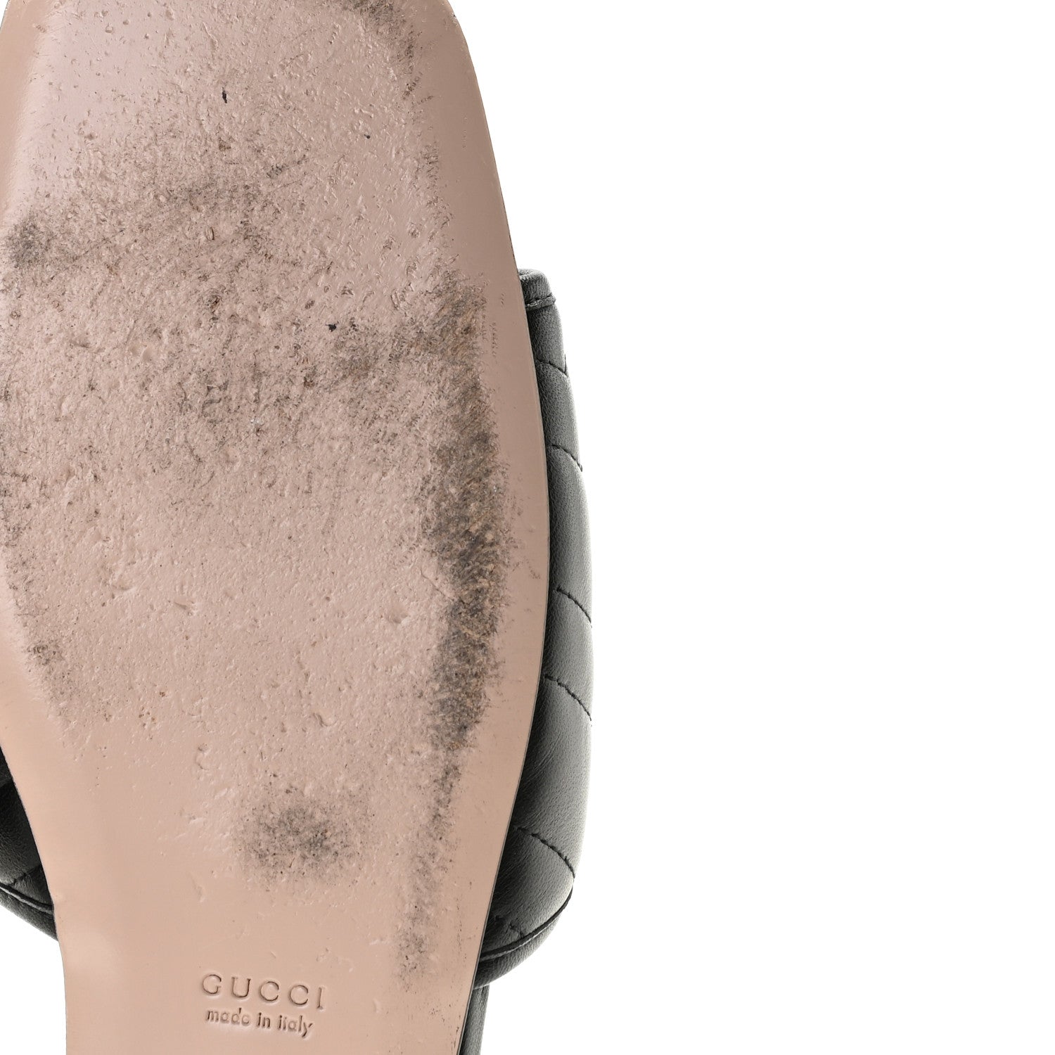 Gucci Nappa Matelasse GG Marmont Flat Slide Sandals 39.5 Black 9 of 13