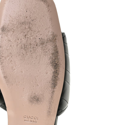 Gucci Nappa Matelasse GG Marmont Flat Slide Sandals 39.5 Black 9 of 13