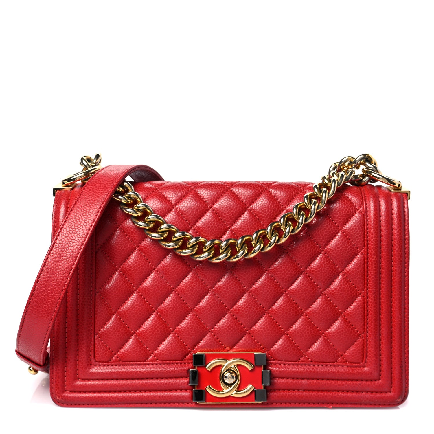 Chanel Caviar Quilted Medium Boy Flap Red 1 of 10