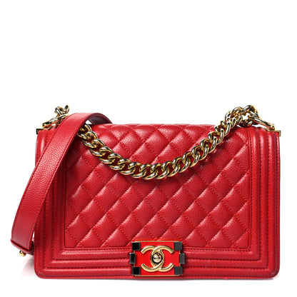 Chanel Caviar Quilted Medium Boy Flap Red 1 of 10