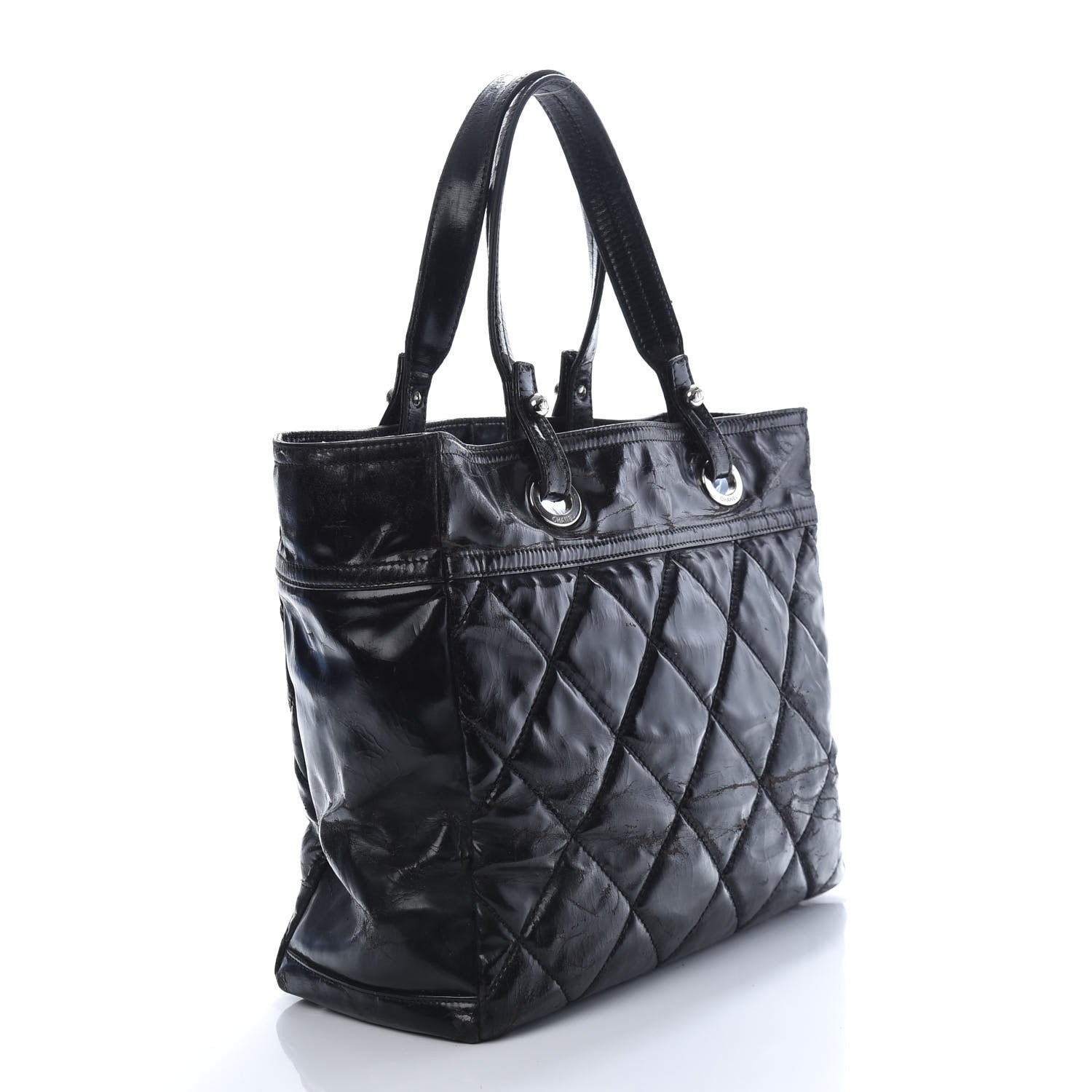 Chanel Vinyl Quilted Large Paris Biarritz Tote Black 3 of 11