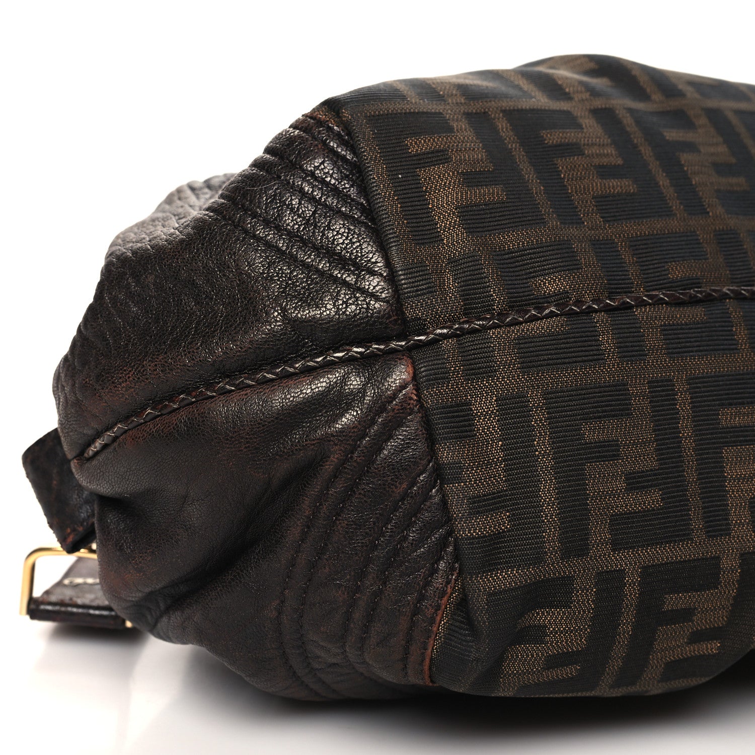 Fendi Zucca Nappa Nuvolata Vitello Tortuga Spy Bowler Tobacco Moro 9 of 10