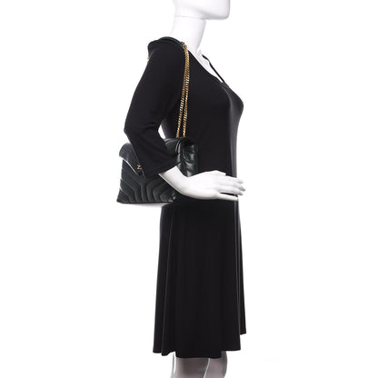 Saint Laurent Calfskin Y Quilted Monogram Small Loulou Chain Satchel Olive 2 of 11