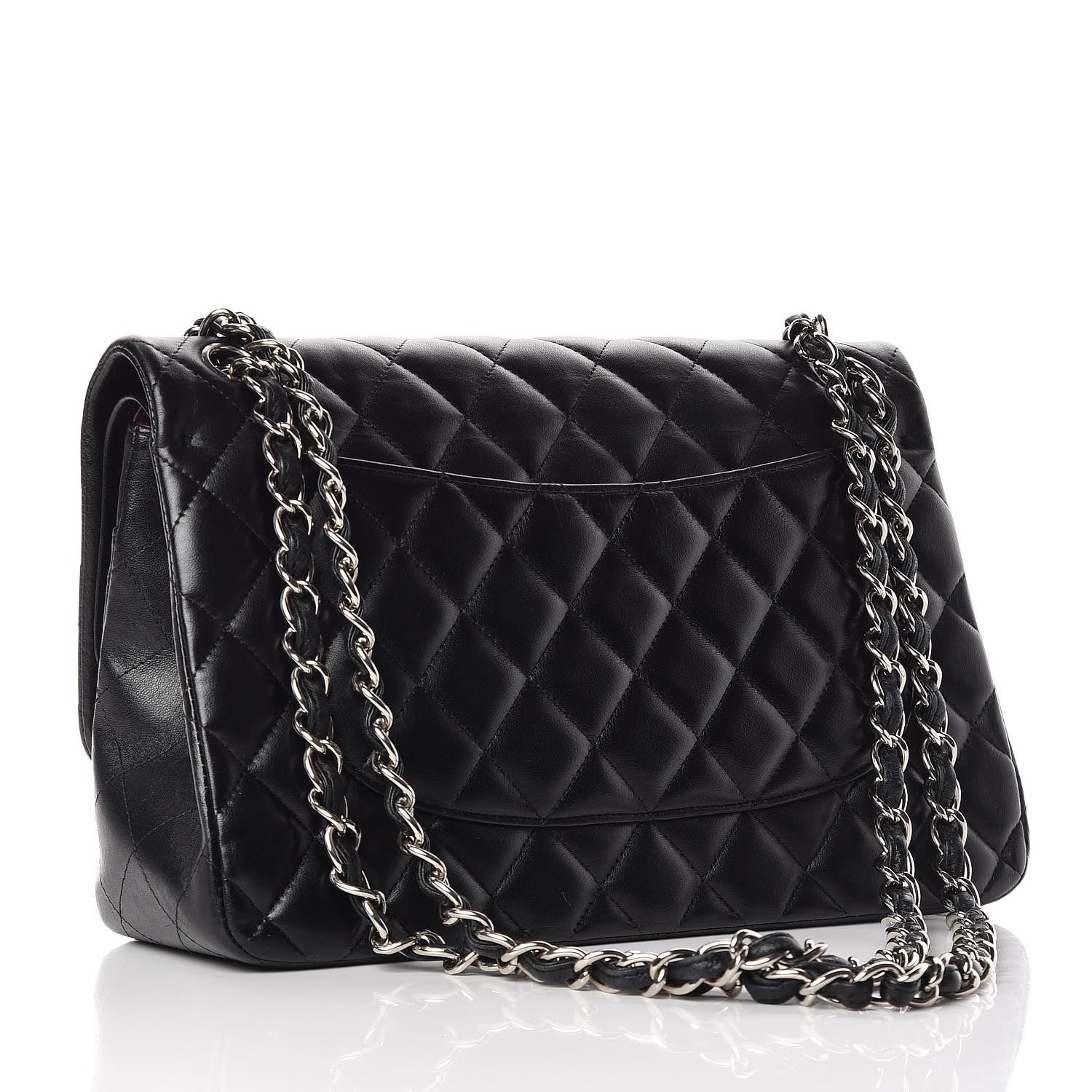 Chanel Lambskin Quilted Jumbo Double Flap Black 4 of 11