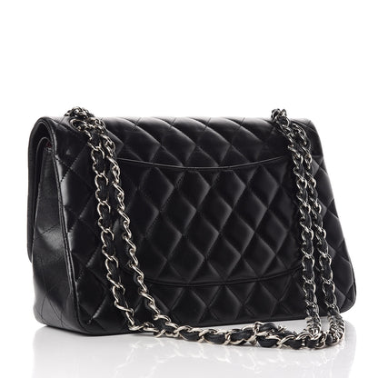Chanel Lambskin Quilted Jumbo Double Flap Black 4 of 11