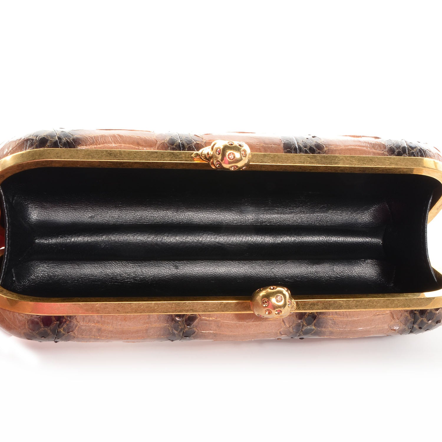 Alexander McQueen Cobra Twin Skull Box Clutch Blush Black 5 of 7
