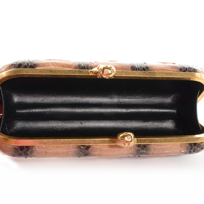 Alexander McQueen Cobra Twin Skull Box Clutch Blush Black 5 of 7