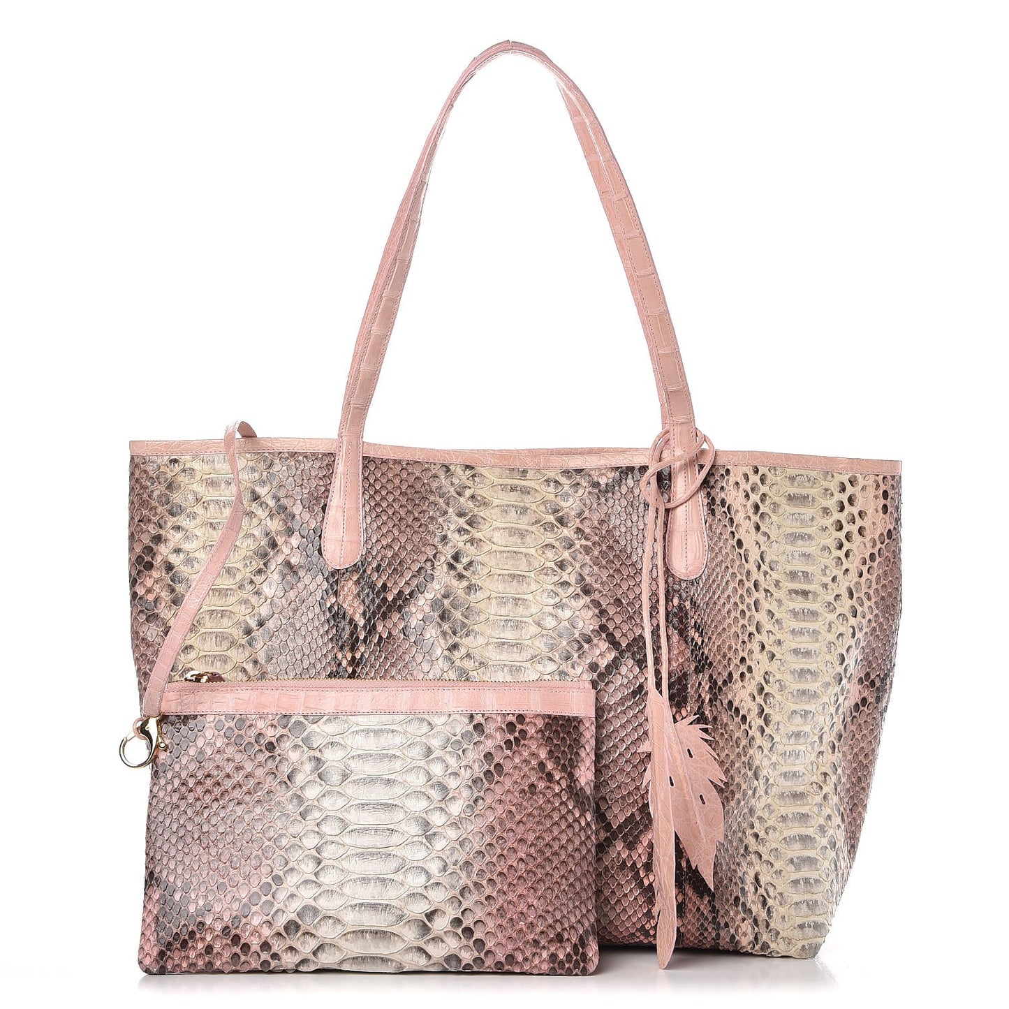Python Crocodile Medium Erica Shopper Tote Pink