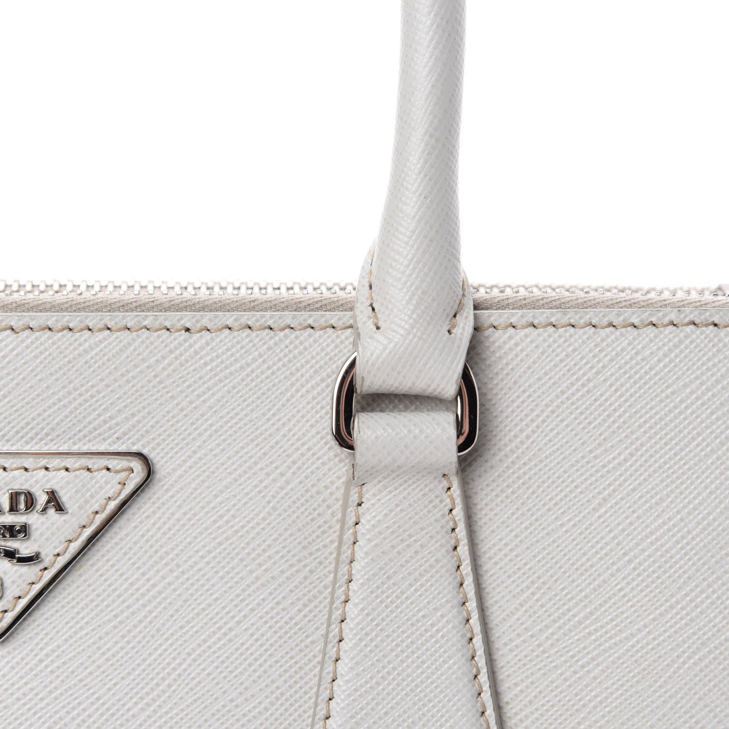 Prada Saffiano Small Galleria Double Zip Tote Talco 10 of 17