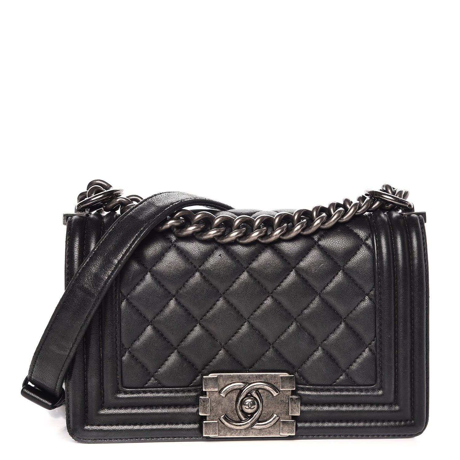 Chanel Lambskin Quilted Small Boy Flap Black 1 of 14