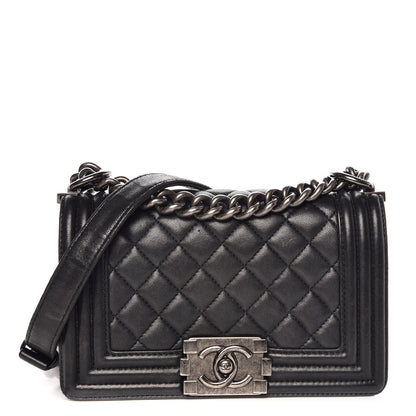Chanel Lambskin Quilted Small Boy Flap Black 1 of 14