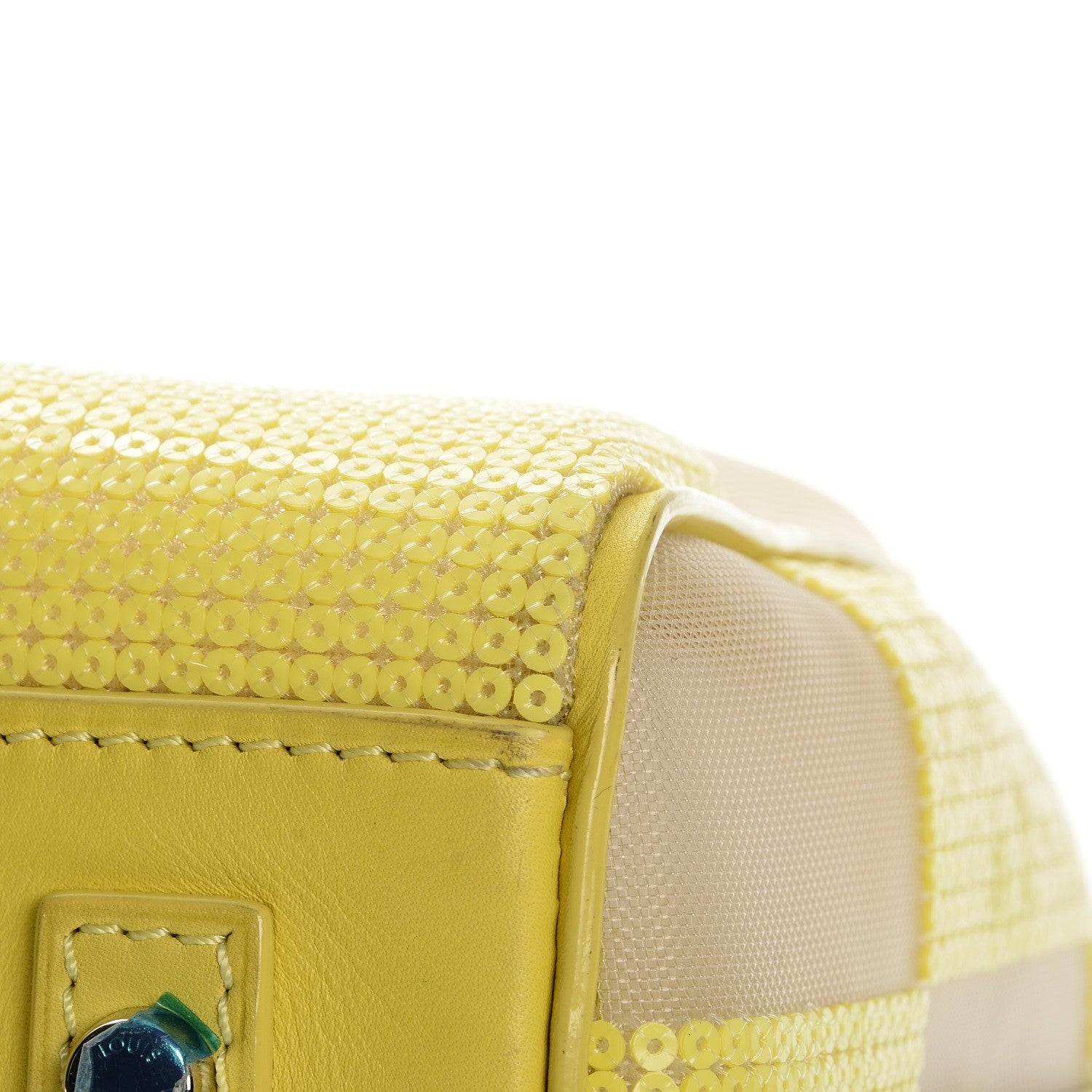 Louis Vuitton Damier Optic Mesh Sequins Cube Speedy Yellow 8 of 9