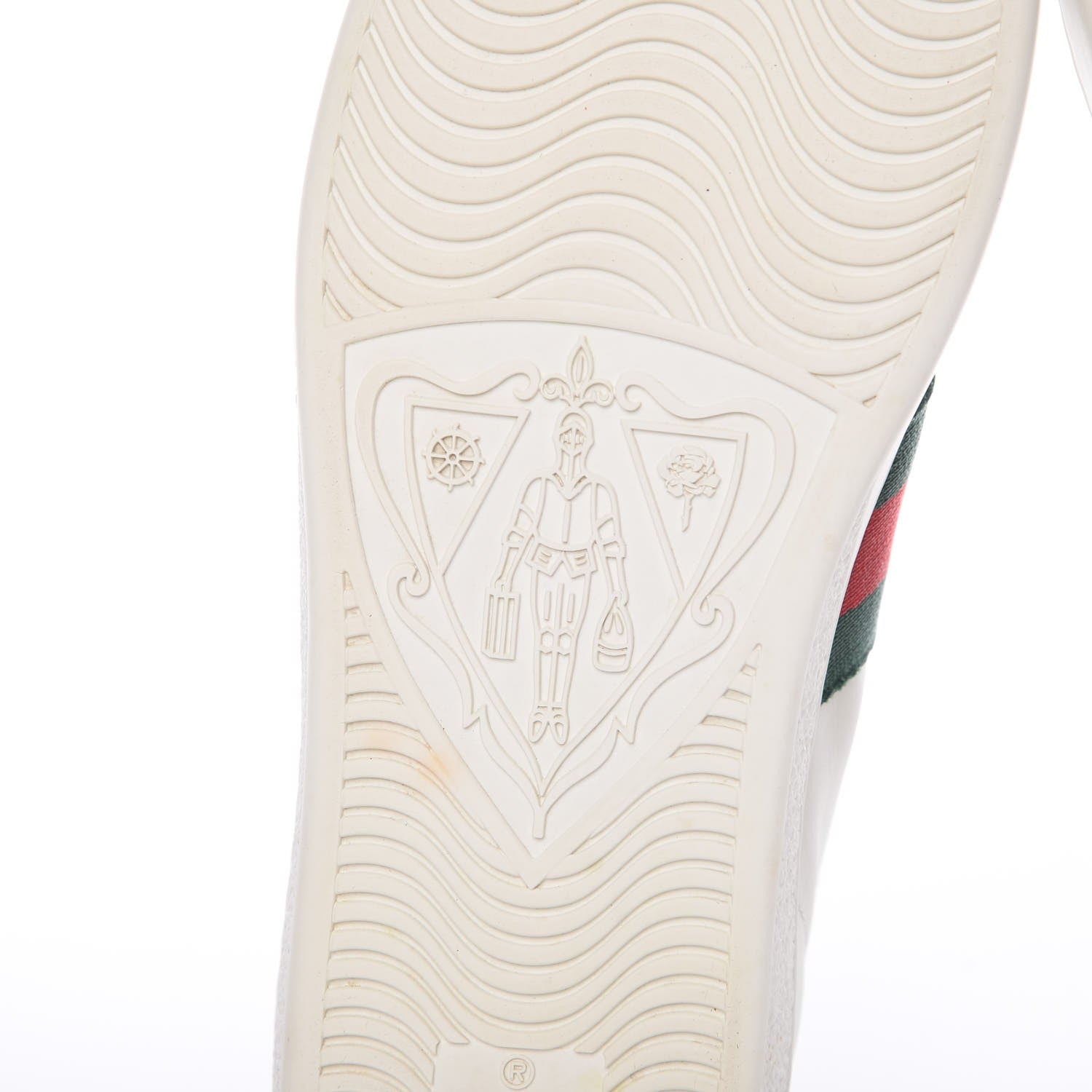 Gucci Calfskin Ayers Bee Embroidered Womens Ace Sneakers 37 White Green 9 of 17