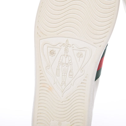 Gucci Calfskin Ayers Bee Embroidered Womens Ace Sneakers 37 White Green 9 of 17