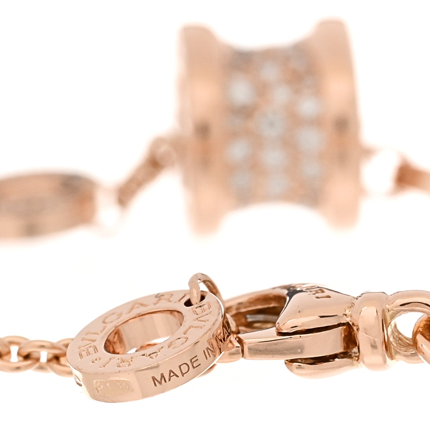 Bulgari 18K Rose Gold Diamond B.Zero1 Bracelet 3 of 3