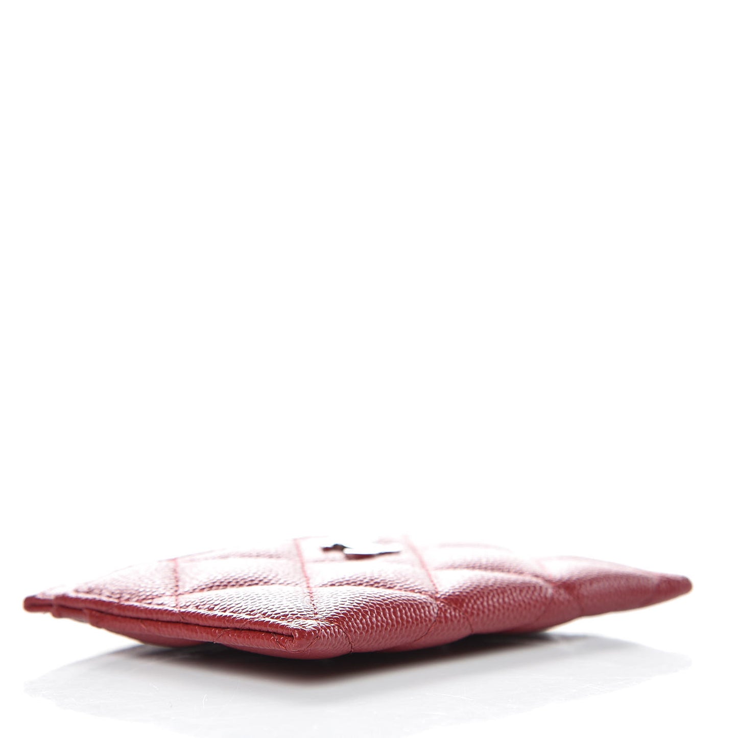 Caviar Quilted CC Card Holder Dark Red