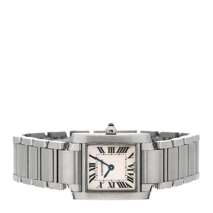 Cartier Stainless Steel Pink Mother of Pearl 20mm Tank Francaise Quartz Watch 2 of 5