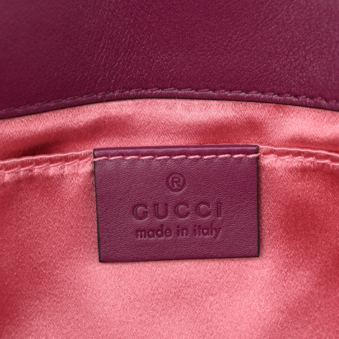 Velvet Matelasse Mini GG Marmont Shoulder Bag Fuchsia Violet Cyclamen