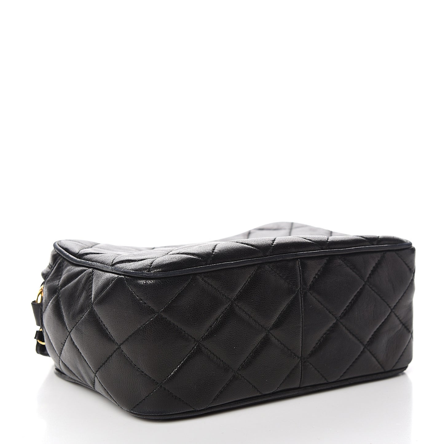 Lambskin Quilted Camera Case Black