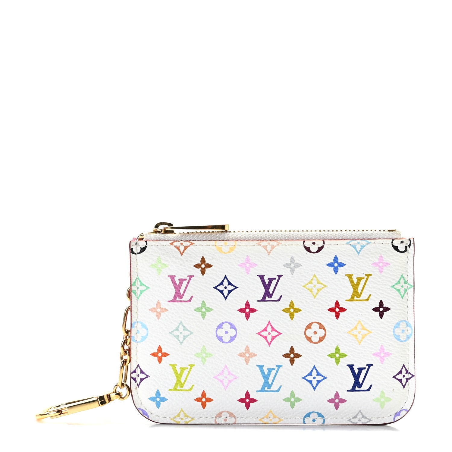 Louis Vuitton Monogram Multicolor Key Pouch White Litchi 1 of 8