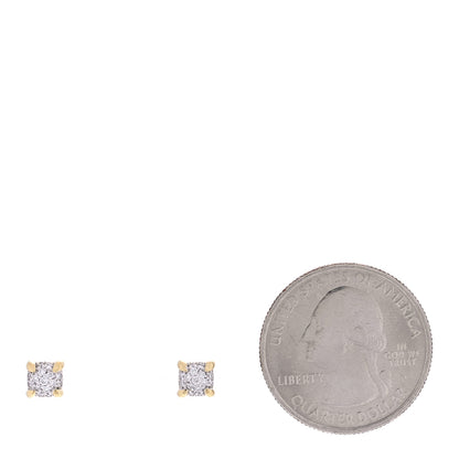 David Yurman 18K Yellow Gold Diamond 5mm Chatelaine Pave Stud Earrings 2 of 5
