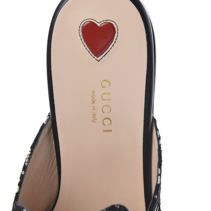 Gucci Lace Malaga Kid Womens Princetown Slippers 39 Black Skin Rose 7 of 8