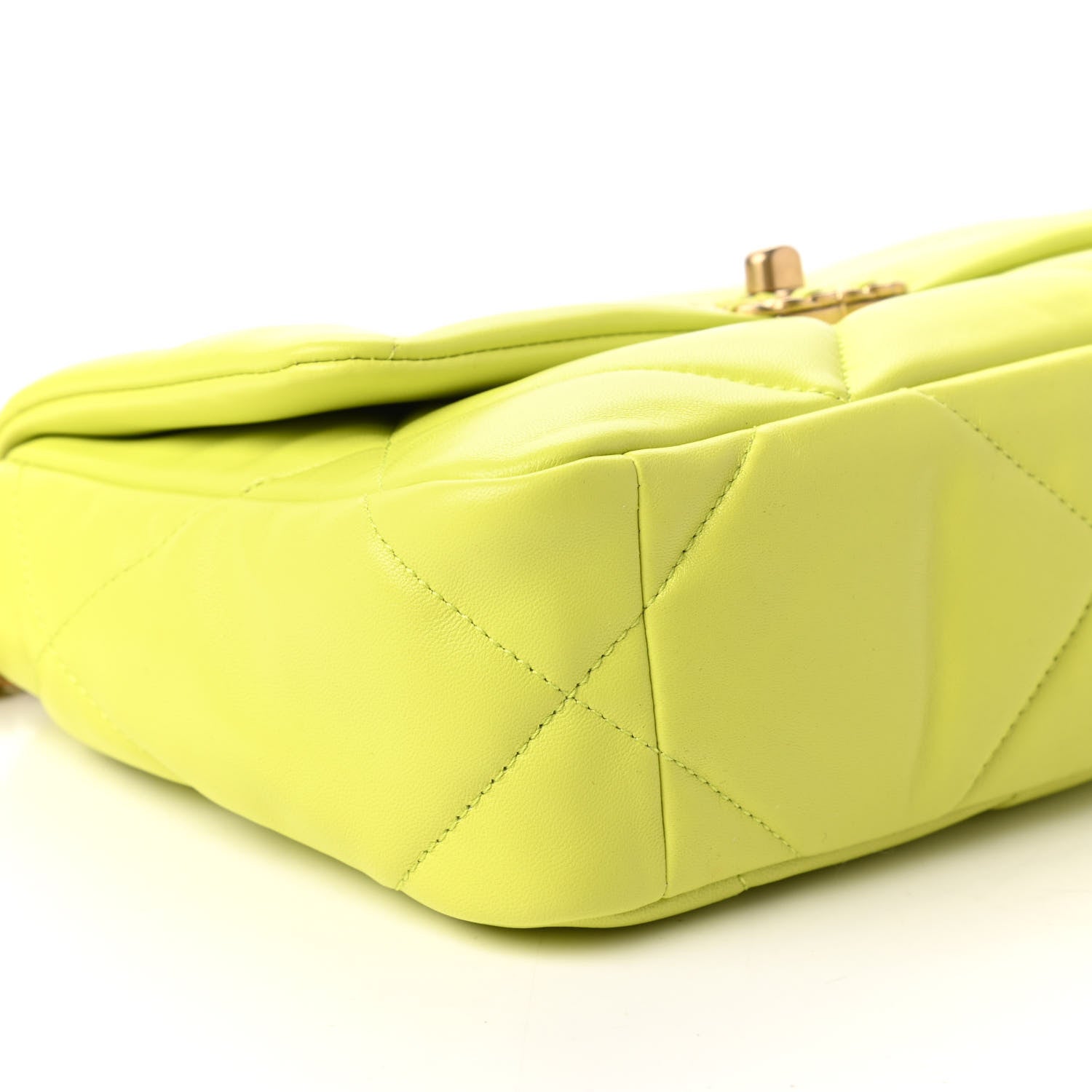 Chanel Lambskin Quilted Medium Chanel 19 Flap Neon Yellow 6 of 10