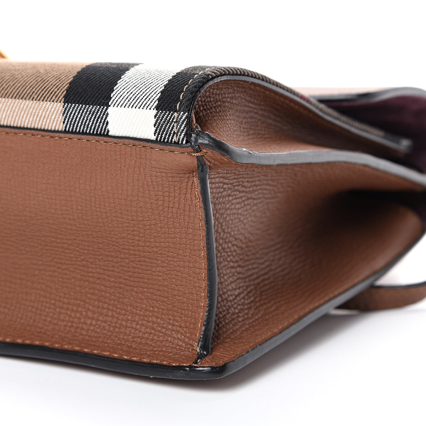 Derby Calfskin House Check Small Macken Crossbody Bag Tan