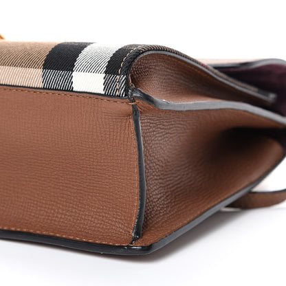 Burberry Derby Calfskin House Check Small Macken Crossbody Bag Tan 10 of 11