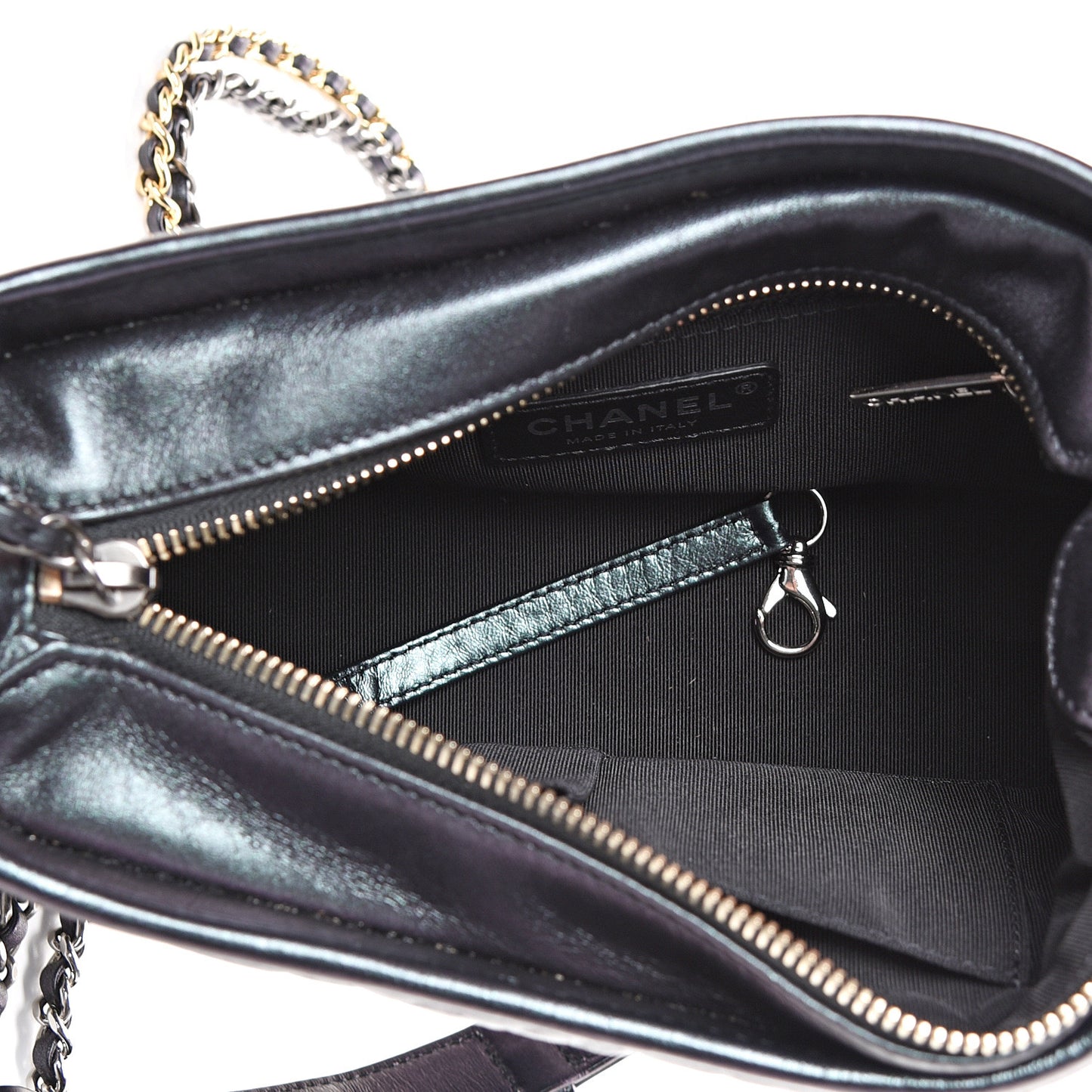 Aged Calfskin Quilted Small Gabrielle Hobo Black