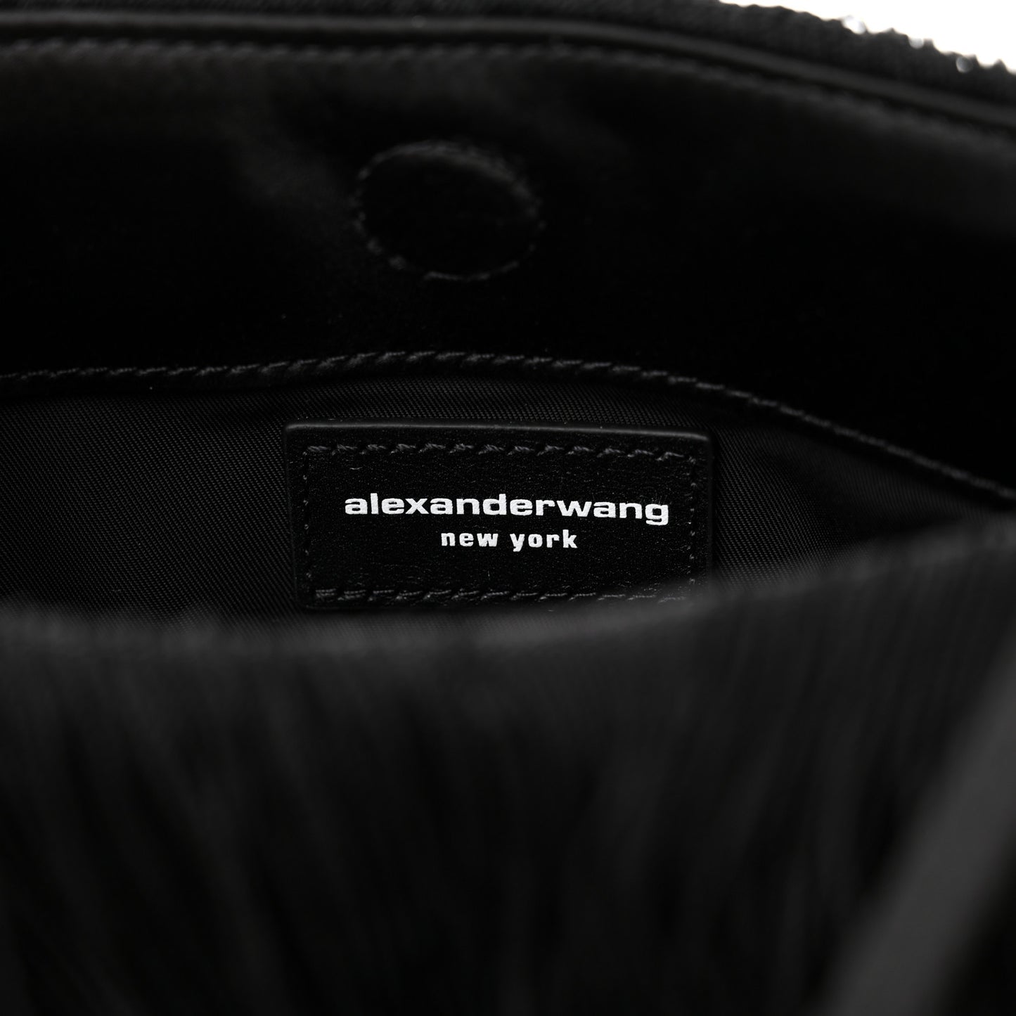 Satin Crystal Fringe Shoulder Bag Black