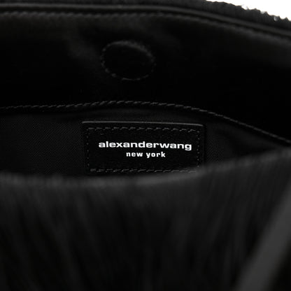 Alexander Wang Satin Crystal Fringe Shoulder Bag Black 7 of 13