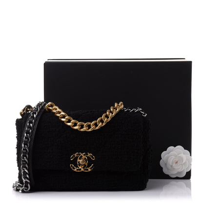 Chanel Tweed Quilted Medium Chanel 19 Flap Black 11 of 11