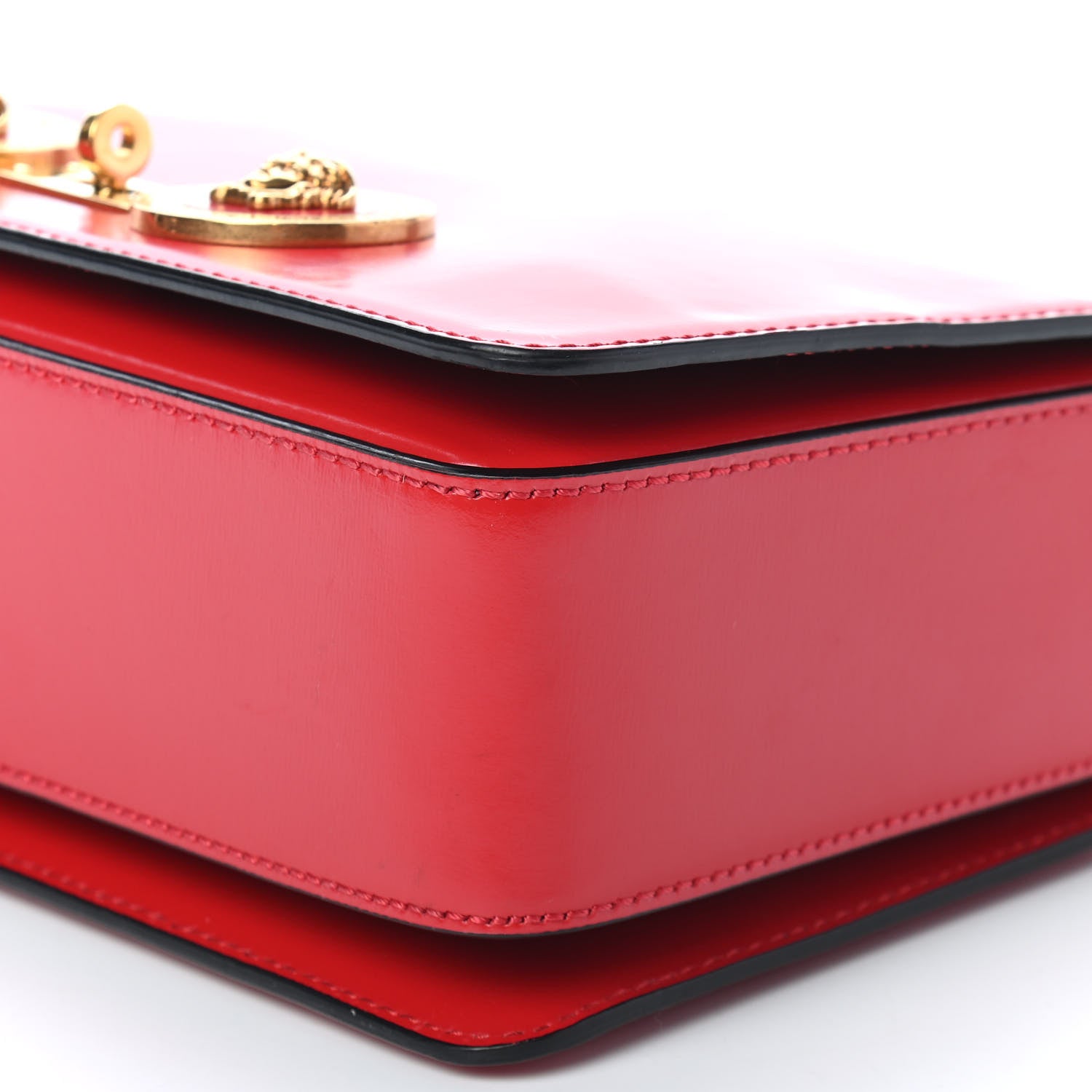 Versace Calfskin Medallion Tribute Shoulder Bag Red 8 of 8
