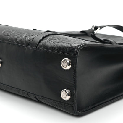 Gucci Calfskin GG Tennis Embossed Medium Tote Bag Black 9 of 11