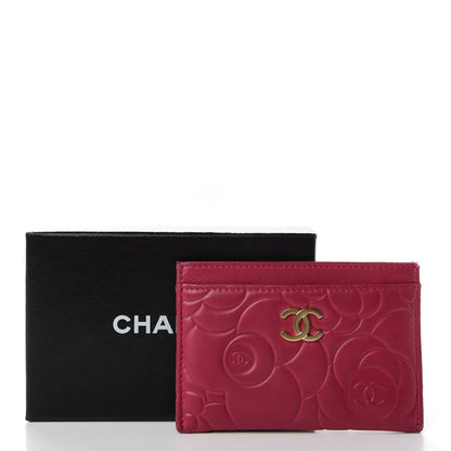 Chanel Lambskin Camellia Card Holder Fuchsia 8 of 8