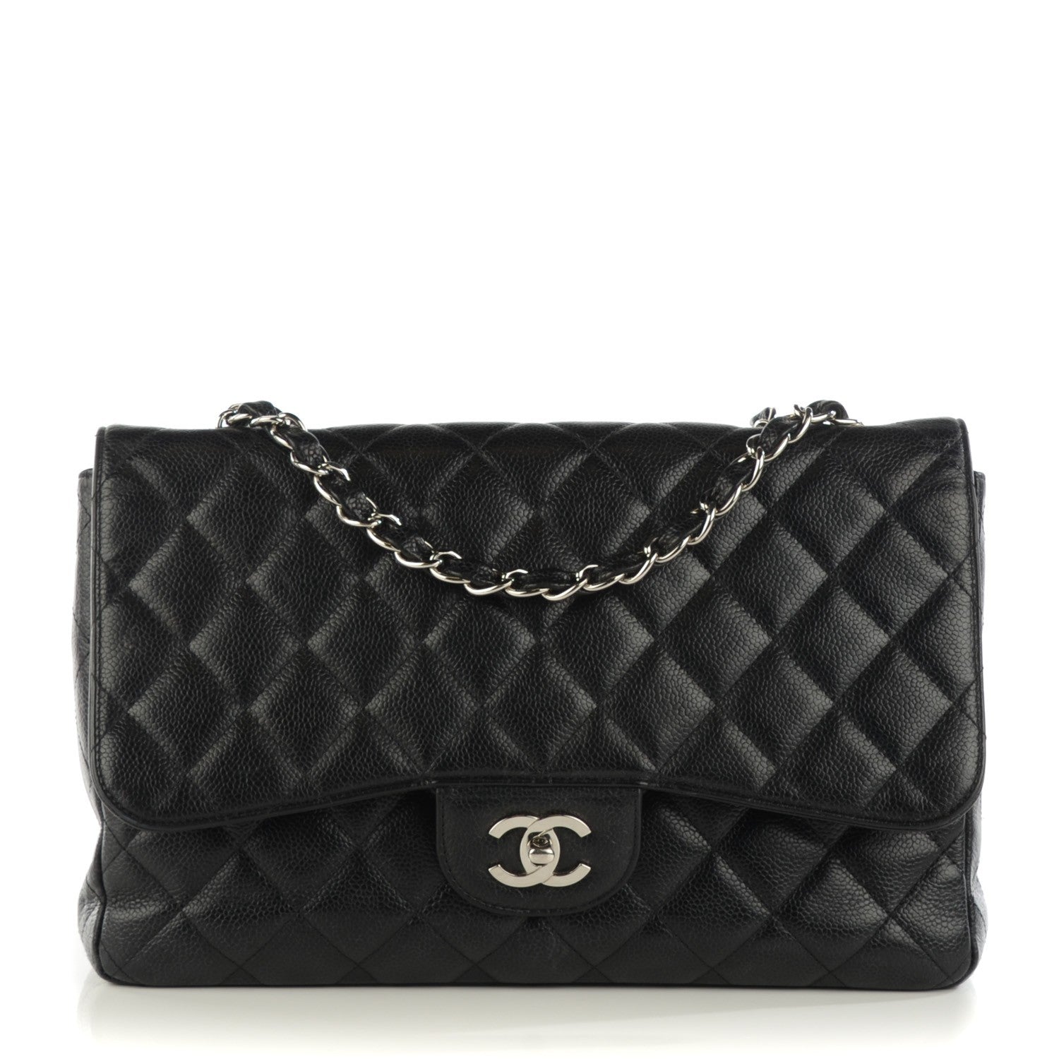 Chanel Caviar Quilted Jumbo Single Flap Black 1 of 8
