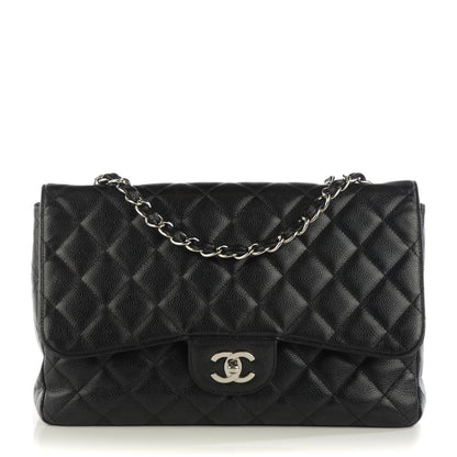 Chanel Caviar Quilted Jumbo Single Flap Black 1 of 8