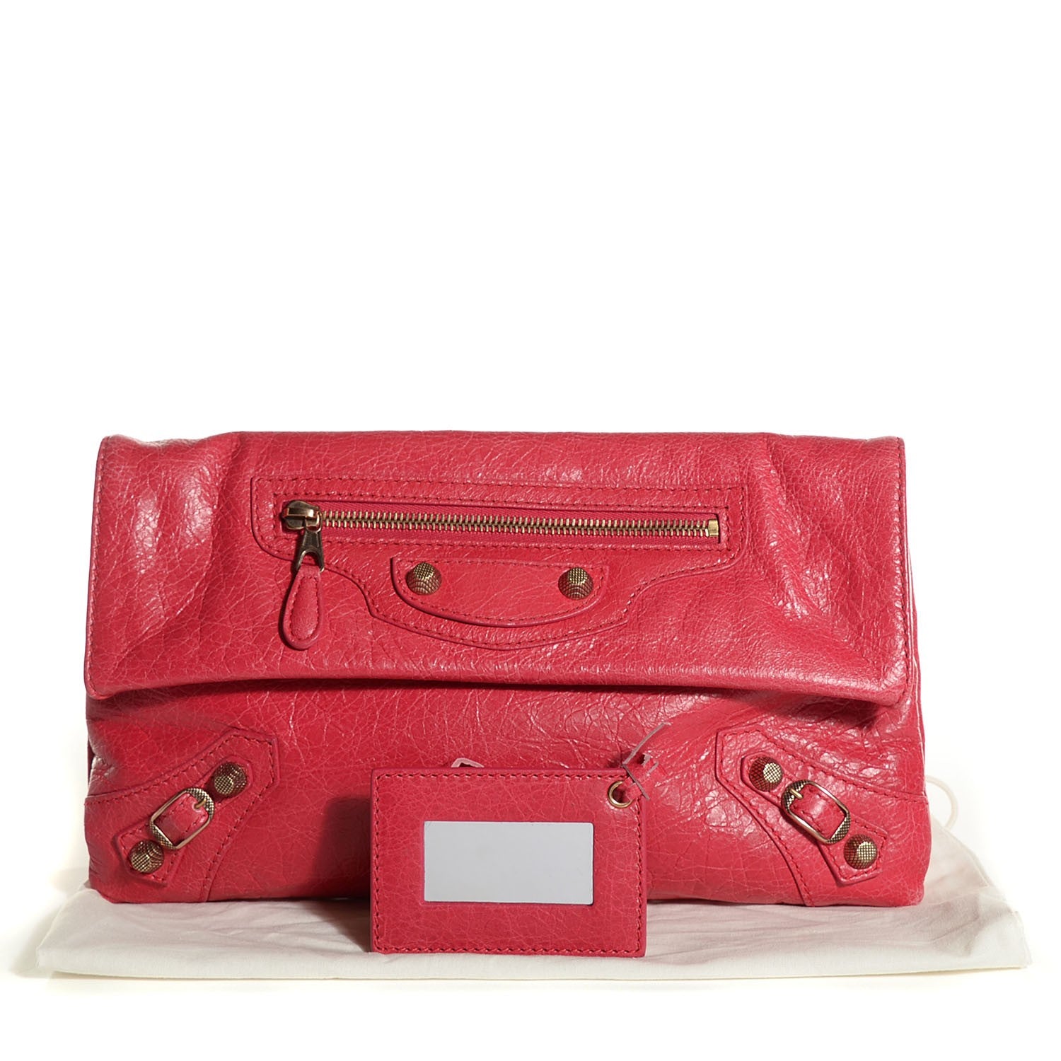 Balenciaga Agneau Giant 12 Rose Gold Hardware Envelope Clutch Rose Thulian 9 of 11